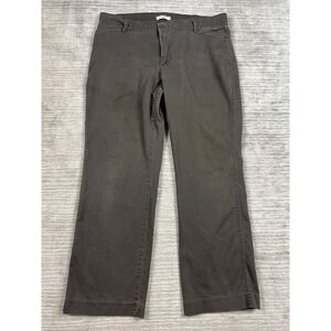 Riders by Lee Pants Womens 18 Brown Chino Straight Leg Flat Front Cotton Blend